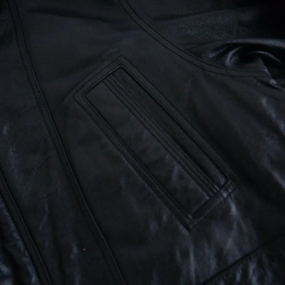 Christopher Rand Black Leather Zip-Up – Size Medium - Picture 10 of 14